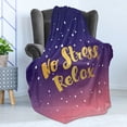thumbnail image 4 of Saying Soft Flannel Fleece Blanket, Modern Style Typographic No Stress Relax Brush Stroked Fonts Inspirational Message, Cozy Plush for Indoor and Outdoor Use, 70" x 90", Multicolor, by Ambesonne, 4 of 5