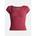 thumbnail image 5 of No Boundaries Surplice Top with Cap Sleeves, Women’s XXS-XXL, 5 of 5