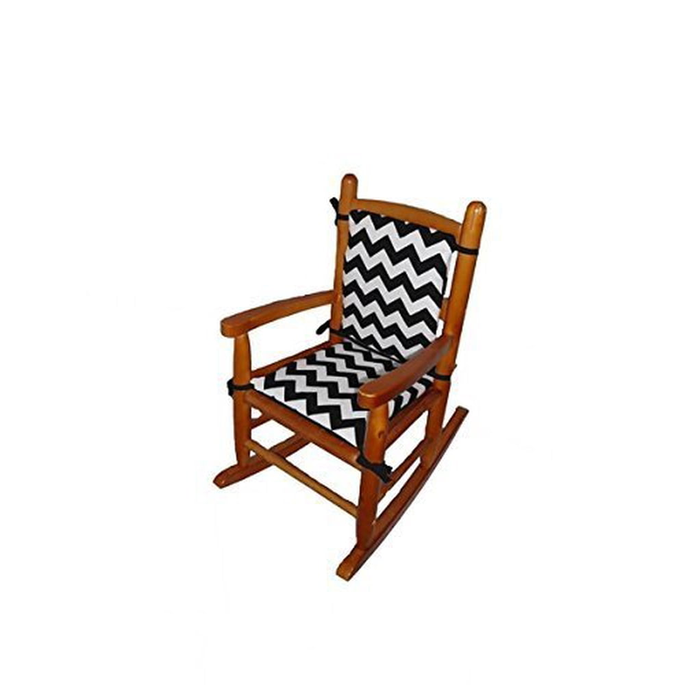 Baby Doll Bedding Chevron Junior Rocking Chair Pad, Black