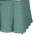 thumbnail image 3 of bali & pari Palm Bohemian Seafoam Green Scallop Rattan Ottoman, 3 of 6