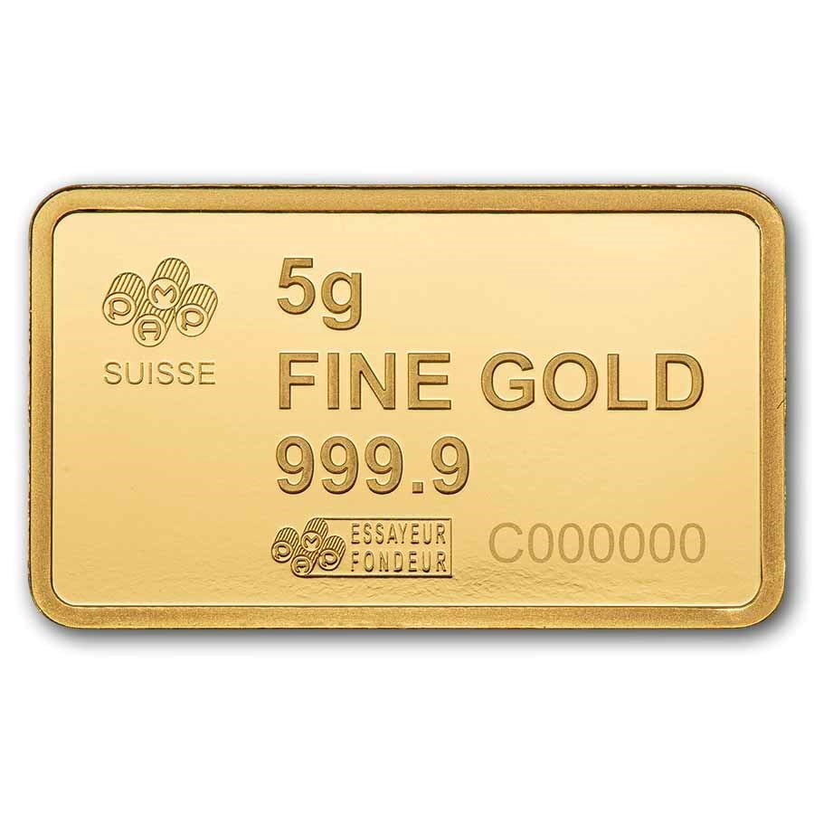 PAMP America the Free - Bald Eagle 5g Gold Bar - In Assay