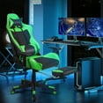 thumbnail image 2 of Costway Massage Gaming Chair Reclining Racing Office Computer Chair with Footrest Green, 2 of 10