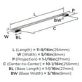 thumbnail image 4 of Amerock Cityscape 10-1/16 inch (256mm) Center-to-Center Polished Chrome Cabinet Pull - 10 Pack, 4 of 5