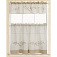 thumbnail image 2 of Rustic Embroidered Floral Tier and Valance Kitchen Curtain Set, 2 of 2