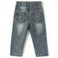 thumbnail image 2 of KIDSCOOL SPACE Baby Elastic Inside Ripped Jeans,Little Toddler Kids Distressed Denim Pants,Blue,4-5 Years, 2 of 7