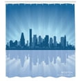 thumbnail image 3 of Ambesonne Boston Shower Curtain, Reflection in Water, 69"Wx75"L, Petrol Blue Slate Blue, 3 of 3