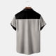 thumbnail image 2 of Camisas Vaqueras Para Hombre Camisas con estampado de rayas de tendencia de verano para hombres, camisas con botones de manga corta, blusa, blusa informal suelta con solapa, ropa para (Grey, XXL), 2 of 7