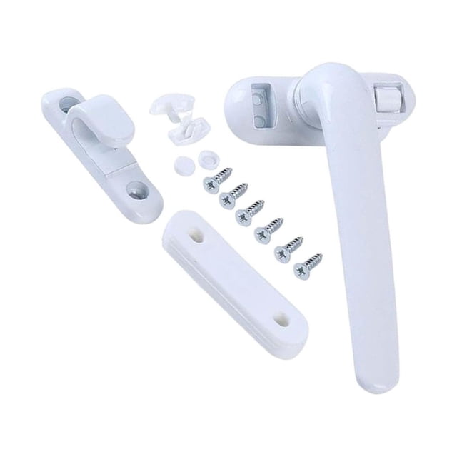 Matsuzay Manijas de ventana con cerradura para hardware de ventana seguro Manija de bloqueo abatible Tratamientos de ventanas Blanco Izquierda 13x7x5cm