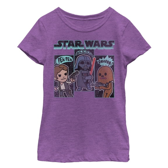 Girl's Star Wars Cartoon Sounds Graphic Tee Purple Berry Large