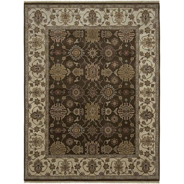 Amer CD250810 8 x 10 ft. Luxor Traditional Design Hand-Knotted Rug, Chocolate Beige