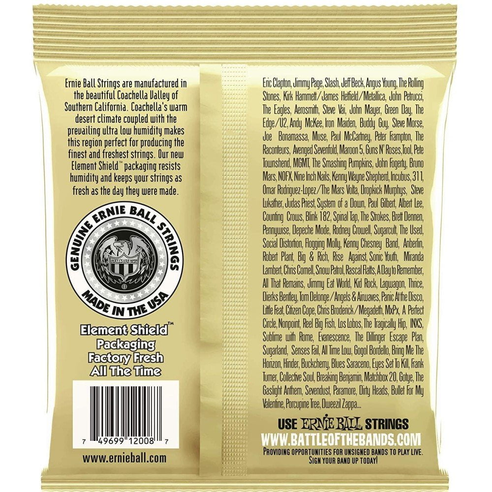 Ernie Ball Guitar Strings 3-Pack Acoustic Earthwood Rock & Blues 10-52 2008