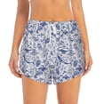 thumbnail image 2 of Honeii sea animals print a double-layered women's running short, ideal for gym, tennis, and various activities, complete with a practical pocket-Medium, 2 of 7