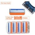 thumbnail image 4 of 1 Knife Handle + Orange 12 Blades Razor Blade Shaving Razor Blade Refills  Orange New Version, 4 of 8