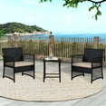 thumbnail image 6 of WestinTrends Melvi 3 Piece Wicker Patio Furniture Sets, All Weather PE Rattan Chair Bistro Set Outdoor Patio Conversation Set, Black and Beige, 6 of 7