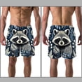 thumbnail image 3 of luoweisi Men's Beach Shorts Quick Dry Swim Trunks with Mesh Lining Raccoon L, 3 of 5