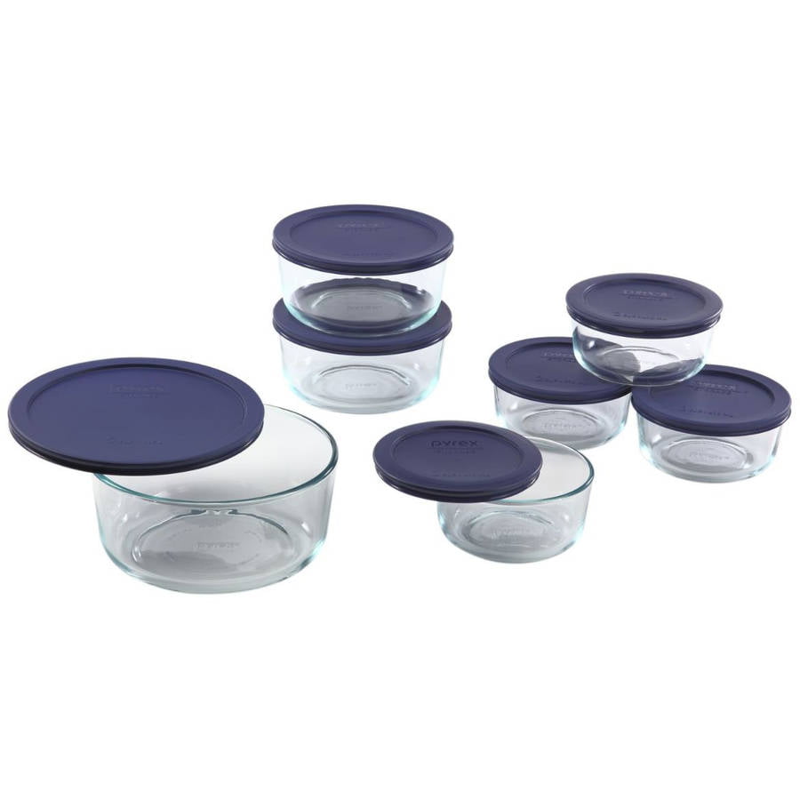 Pyrex 14-Piece Simply Store Round Glass Food Storage Set