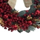 thumbnail image 3 of Senmasine decoración colgante para exteriores 40cm bayas rojas pino Artificial hojas doradas lazos decorativos DIY corona de Navidad de lujo, 3 of 4