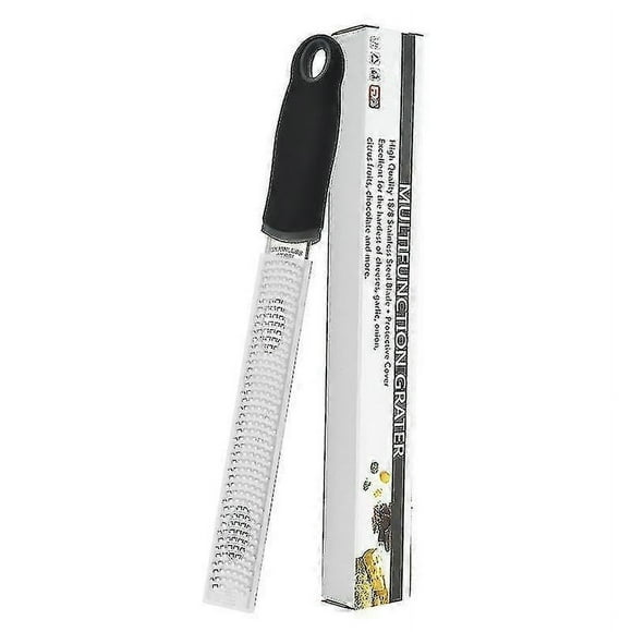 Microplane Zester Grater In Black Color For Citrus, Parmesan, Ginger, Chocolate And Nutmeg With Fine Blade Hao