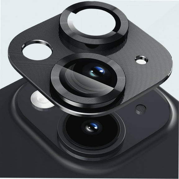 for iPhone 14/14 Plus Camera Lens Protector, Premium Tempered Glass Metal Cool Camera Lens Screen Protector for iPhone 14 6.1 inch /14 Plus 6.7 inch - Black
