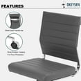 thumbnail image 4 of Okeysen Armless Office Desk Chair, Mid Back Leather Conference Room Chairs Without Armrests, Modern Office Chair Ribbed., 4 of 6