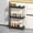 Black, variant on Partheme 24x16x5in 3 Tier Kitchen Shelving with Wheels Unit Narrow Space Storage Rack, Multi Tier Rolling Cart for Living Room, Bathroom Organizer Home, White