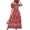 Deep Red, variant on Women's Floral Off Shoulder Smocked Midi Dress 100% viscose Lightweight Vacation Ready Feminine Everyday Dress