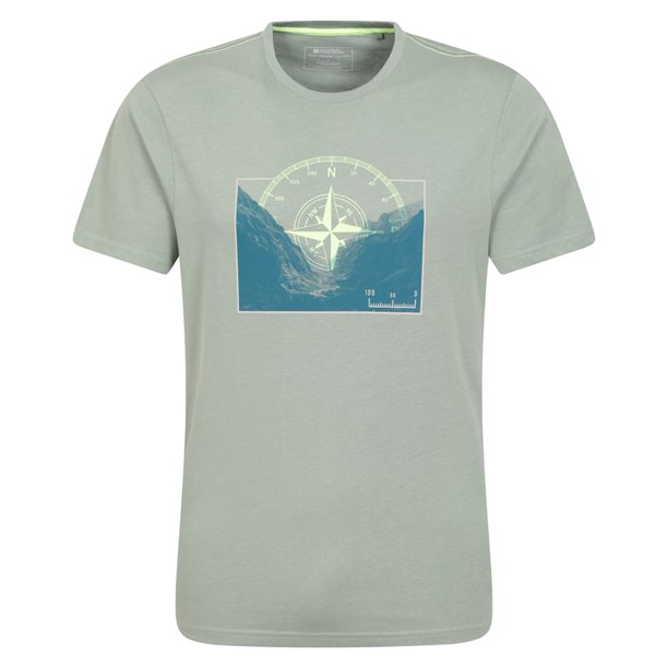 Mountain Warehouse - Camiseta Brújula de Orgánica para Hombre (Verde)