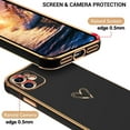 thumbnail image 6 of for iPhone 11 Case, iPhone 11 Phone Case, Cute Heart Pattern Slim Fit Soft Flexible Shockproof TPU Bumper Non-Slip Protective Women Girls Men Boys Case Cover for iPhone 11 6.1", Black., 6 of 16