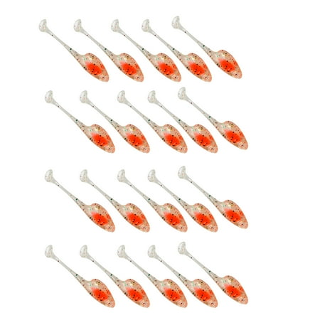 20Pcs Swim Baits for Saltwater 5cm 1.2g T Tail Baits Soft Fishing Lures Paddle Tail Swimbaits Artificial Baits