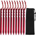 thumbnail image 1 of 10 Pack Camping Tent Stakes Nails Pegs Aluminum Alloy Ultralight Heavy Duty, Red, 1 of 5