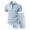 tracksuit men set*Light Blue, variant on Eryao 2 Piece Set for Men Casual Short Sleeve Button Down Shirts and Shorts Elastic Waist with Pockets Summer Breathable Loungewear,Brown,L