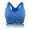 Blue, variant on Zip Front Sports Bra Wireless Post-Surgery Bra Active Yoga Sports Bras with Removable Pads for Women