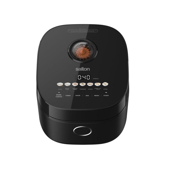 Salton 12-Cup Micom Multifunction Digital Rice Cooker | Fuzzy Logic Technology | Perfect for Rice, Quinoa, Oats | Turbo Fan | 3L Capacity & Accessories Included (RC2126BK)