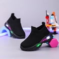 thumbnail image 4 of Gubotare Infant Shoes Toddler Boys Girls Light Up Shoes Lightweight Mesh Breathable Fashion Led Flashing Walking Running Sneakers for Toddler Kid Size 6 (Black,6 Toddler), 4 of 9