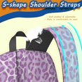 thumbnail image 3 of 17 Inch Lightweight Backpack,PVC Waterproof Oxford Fabric, Ergonomically Designed, with Large Capacity, Leopard Animal Print, 3 of 5