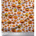 thumbnail image 1 of Soimoi Modal Satin Fabric Pumpkin Halloween Print Fabric by The Yard 42 Inch Wide, 1 of 1