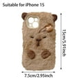 thumbnail image 2 of iPhone Capybara Fuzzy Case Plush Soft and Lightweight Protective and Fashionable with Keychain, 2 of 8