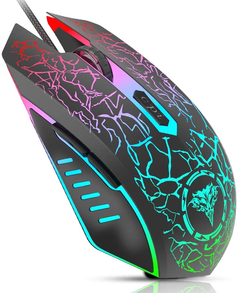 BENGOO Gaming Mouse Wired, USB Optical Computer Mice With RGB Backlit ...