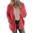 thumbnail image 1 of Innerwin Jacket Cardigan Ladies Outwear Party Long Sleeve Fluffy Coat Pink 4XL, 1 of 8
