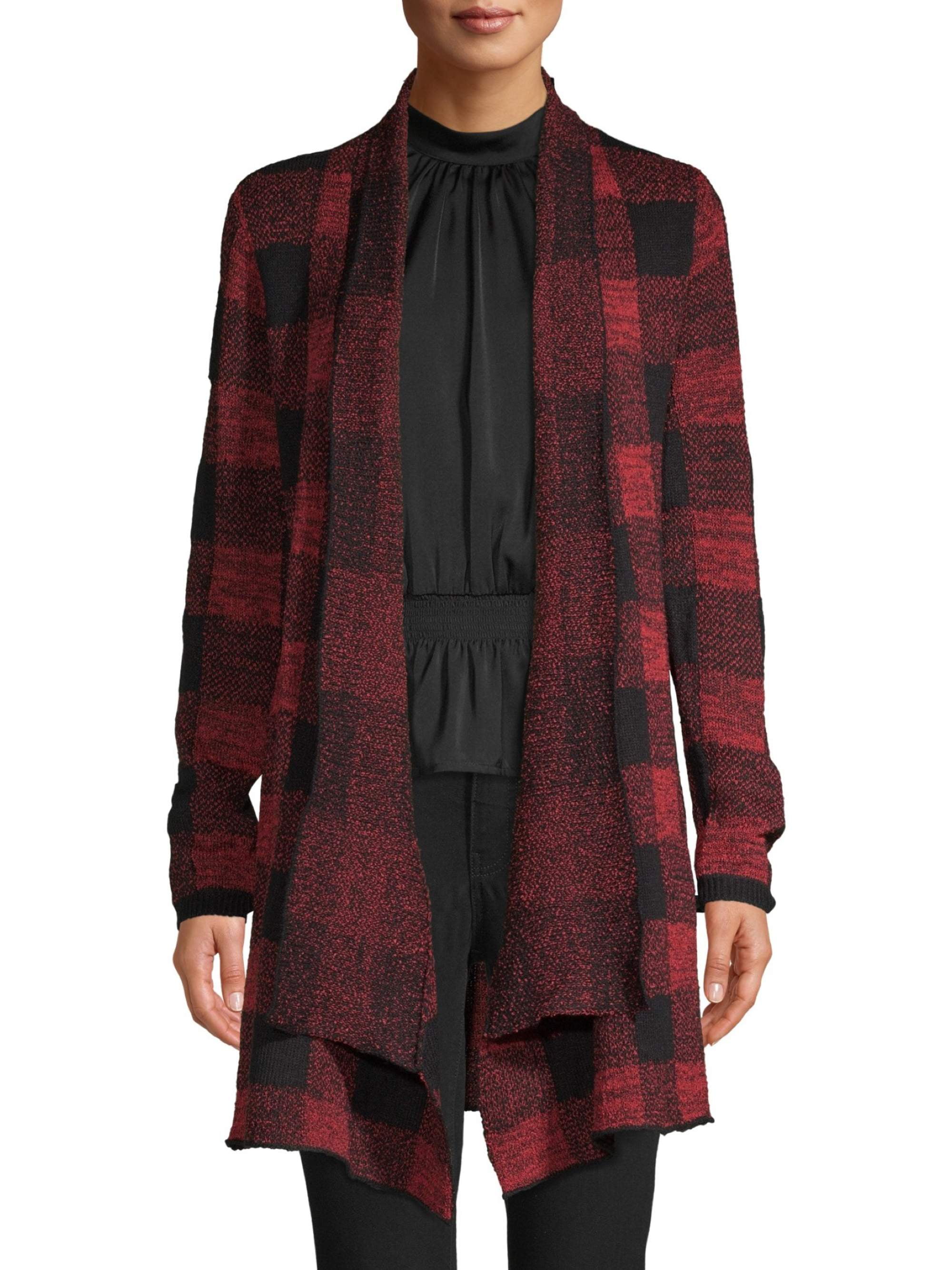 Time and Tru Women's Plaid Cardigan 