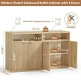 thumbnail image 2 of Fluted Buffet Sideboard Cabinet, 55" Accent Sideboard Buffet Cabinet with Storage, Credenza Sideboard Storage Cabinet W/4 Doors & Shelves for Kitchen, 2 of 8