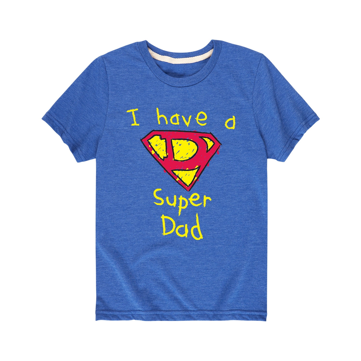 Letter Print Dark Blue Short-sleeve T-shirts for Dad and Me