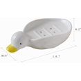 thumbnail image 2 of Jabonera con drenaje automático, jabonera con forma de pato, para baño, bañera, cocina, fregadero, bandeja de cerámica (pato), 2 of 5