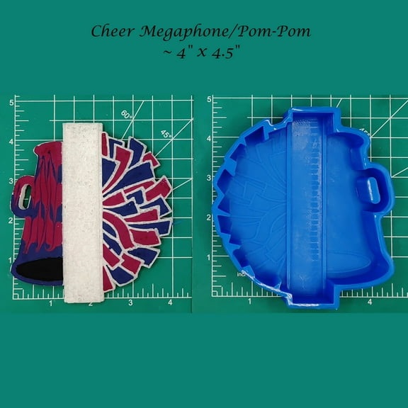 Cheer Megaphone & Pom Poms Silicone Freshie Mold
