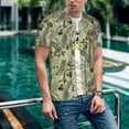 thumbnail image 6 of Hirioo Tropical Plants Green for Men's Baseball T-shirt Shirts Short Sleeve Casual Summer Button Stretch T Shirts,Size S-4XL-Medium, 6 of 7