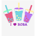 thumbnail image 2 of I Love Boba Adult White Crew Neck Long Sleee Tee-Small, 2 of 2