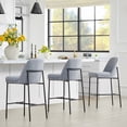 thumbnail image 2 of CHITA Modern Counter Height Bar Stool Set of 2, 27 inch Counter Stool with Back & Metal Legs, Fabric in Gray, 2 of 12