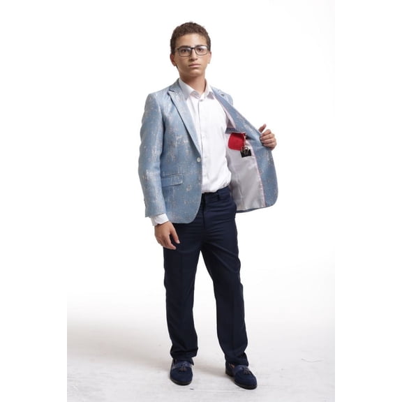 Elie Balleh Blue Smoking Blazer Boys's Blazers Sports Coat Jacket