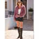 thumbnail image 5 of Abrigos de Invierno para Mujer, Chaqueta Corta de Forro , de Piel Sintética, Larga, Bolsillos, Abrigos Peludos y Cálidos, Ropa de Otoño. Vino Tinto L, 5 of 10