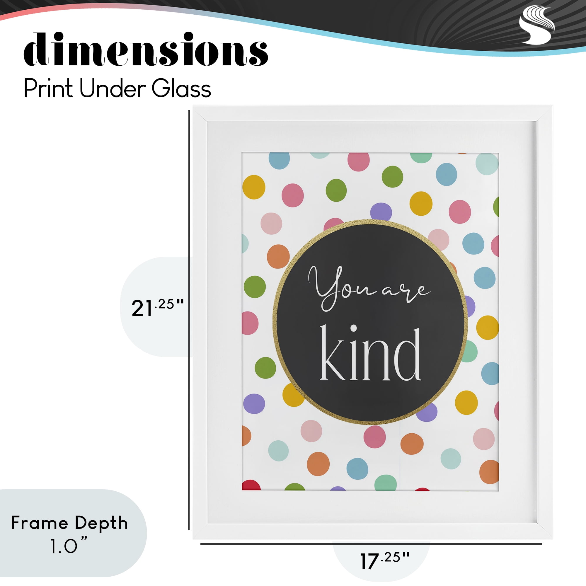 Stupell Industries You Are Kind Polka Dots White Framed Print Under Glass, design by Christine Simpson Art